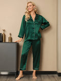 Green Silk Pj Set For Women