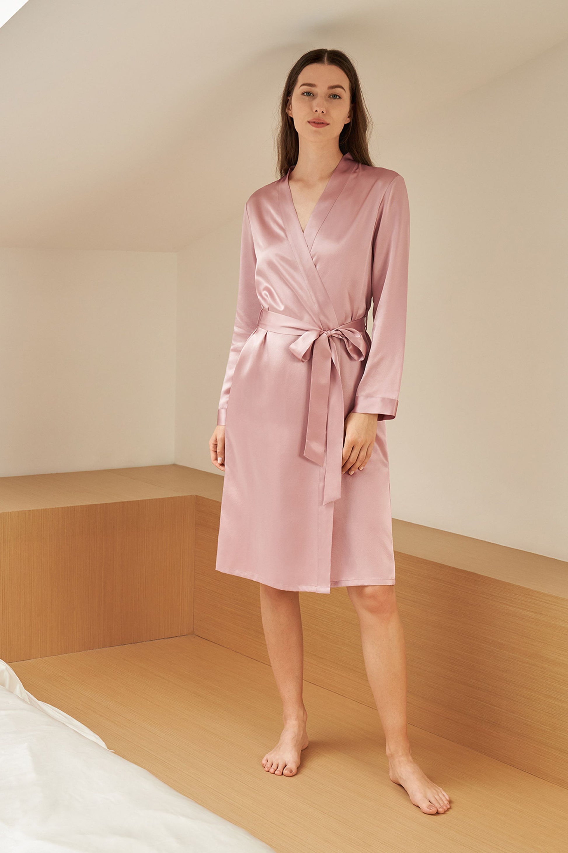 Silk Midi Length Robe gown for Women
