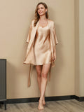 Satin Silk Nightgown and Robe Set For Women
