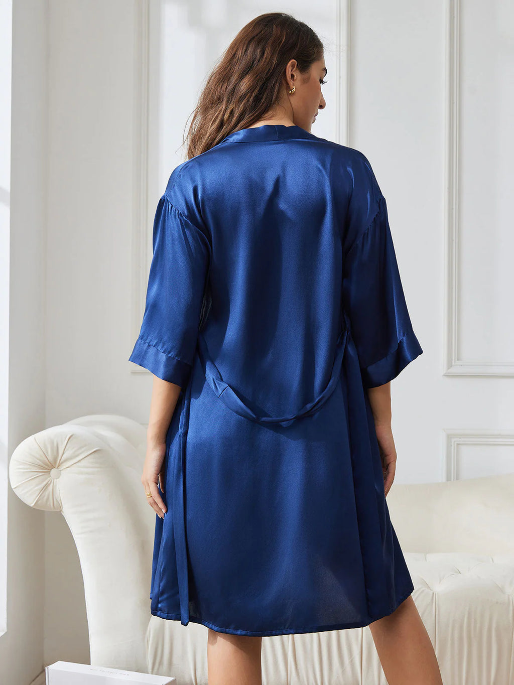Satin Silk Nightgown and Robe Set For Women